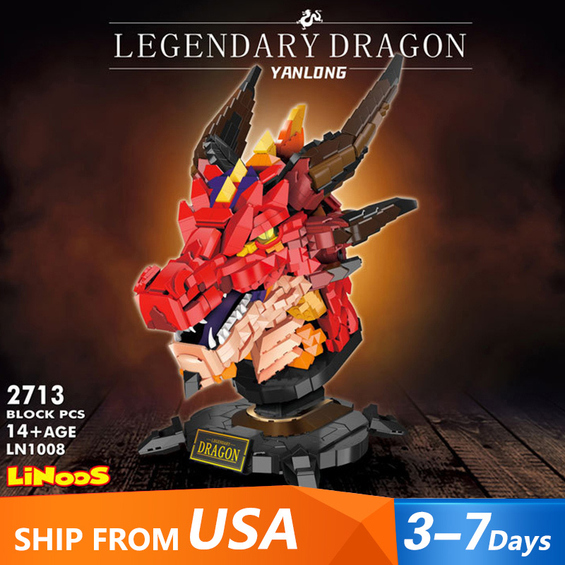 LiNoos(ZHEGAO) LN1008 Creator Expert Legendary Dragon Building Blocks 2713±pcs Bricks Toys From USA 3-7 Days Delivery.