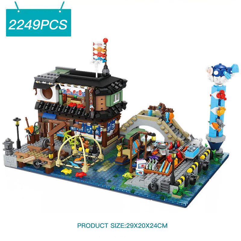 {Mini Micro Bricks}  LOZ1049 Creator Expert Japanese izakaya Modular Buildings Blocks 2249±pcs Bricks from China.