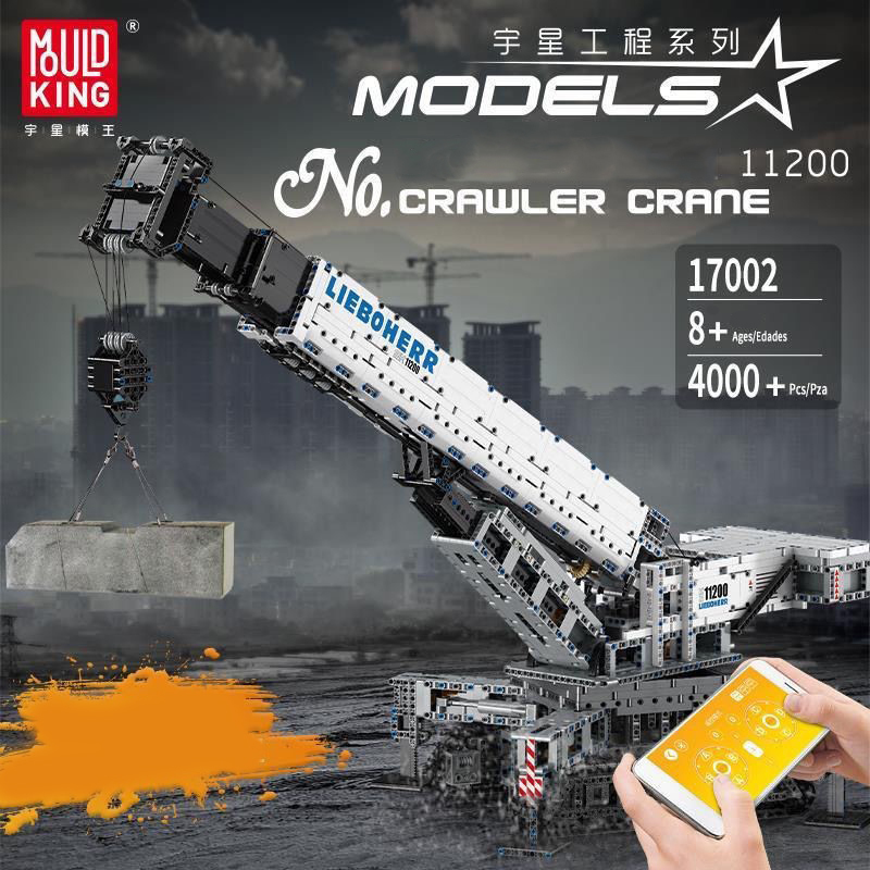 {With Motor}Mould King 17002 Technic Crane Liebherr LTR 11200 Building Blocks 3719±pcs Bricks from China.