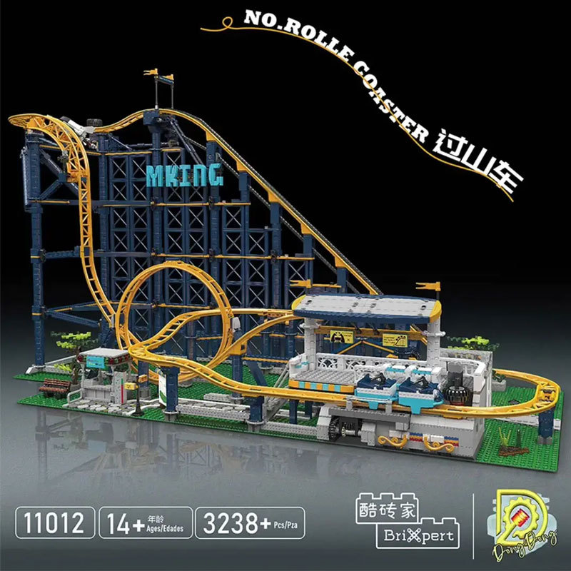 【With Motor】Mould King 11012 Creator Expert Series Fairground Rolle Coaster Building Blocks 3238pcs Bricks Model Set Ship From China