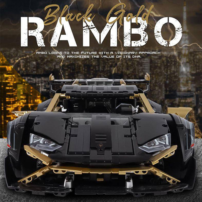 KBOX 10600 Technical Technic STO Black Gold Rambo：Lamborghini Huracán STO  Building Blocks 2519pcs Bricks Toys from China