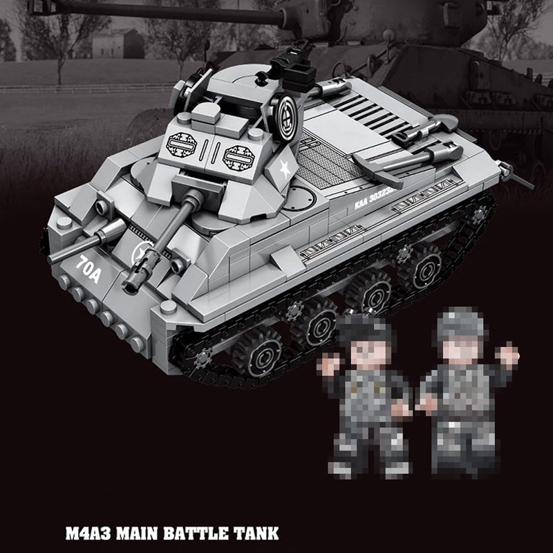 Forange FC4005 Military M4A3 Main Battle Tank Buliding Blocks 350±pcs Bricks Toys Model Form China