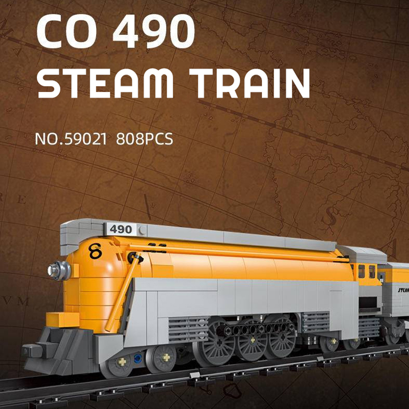 JIESTAR 59021 CO 490 Steam Train Creator Expert Building Blocks 808±pcs Bricks Toys Model From China