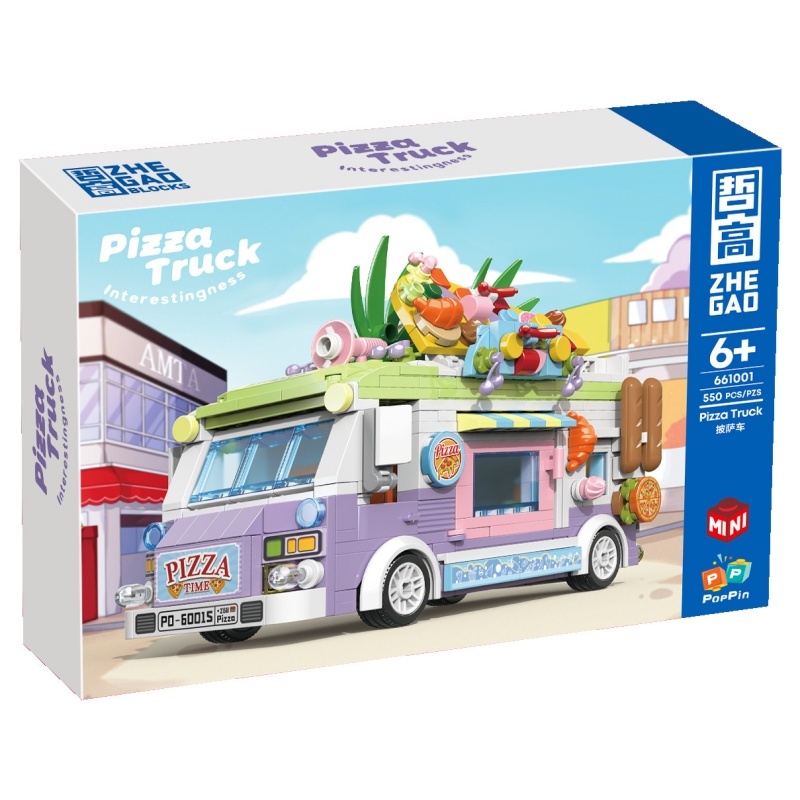 [Mini Micro Bricks] ZHEGAO 661001 Pizza Truck Creator Expert