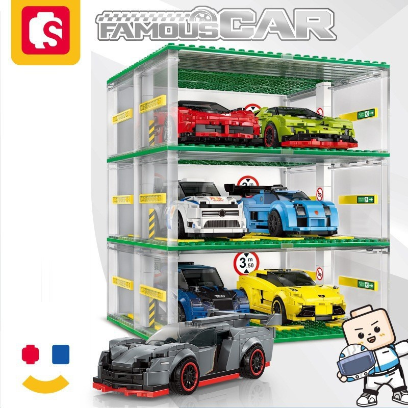 SEMBO 607341 Famous Car Story: Racing Storage Library Creator Expert