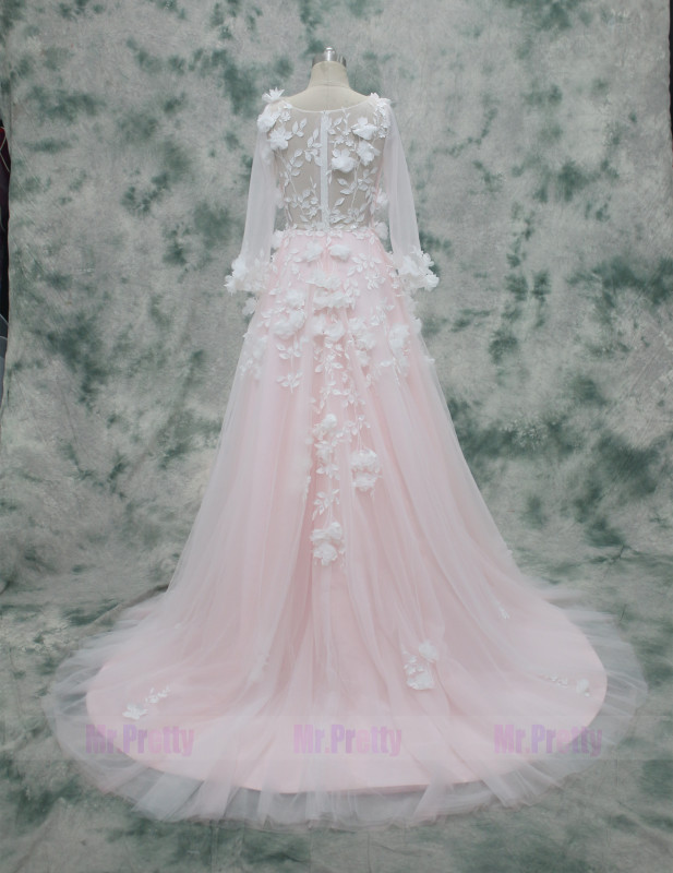 Blush Handmade Wedding Dress Bridal Dress