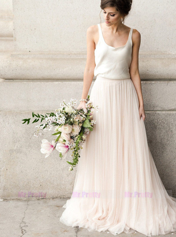 Light Champagne Full Length Skirt Bridal Skirt