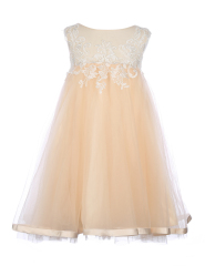 Champagne Tulle Flower Girl Dress