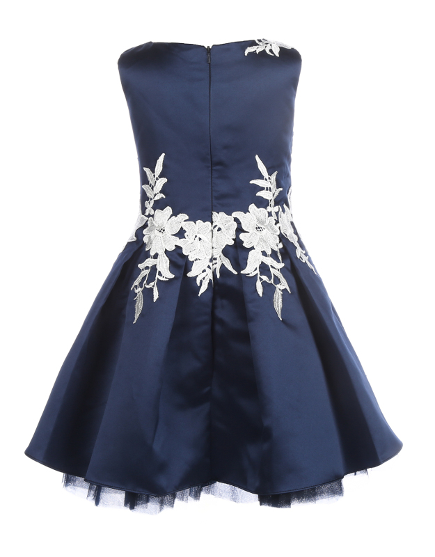 Navy Blue Flower Girl Dress