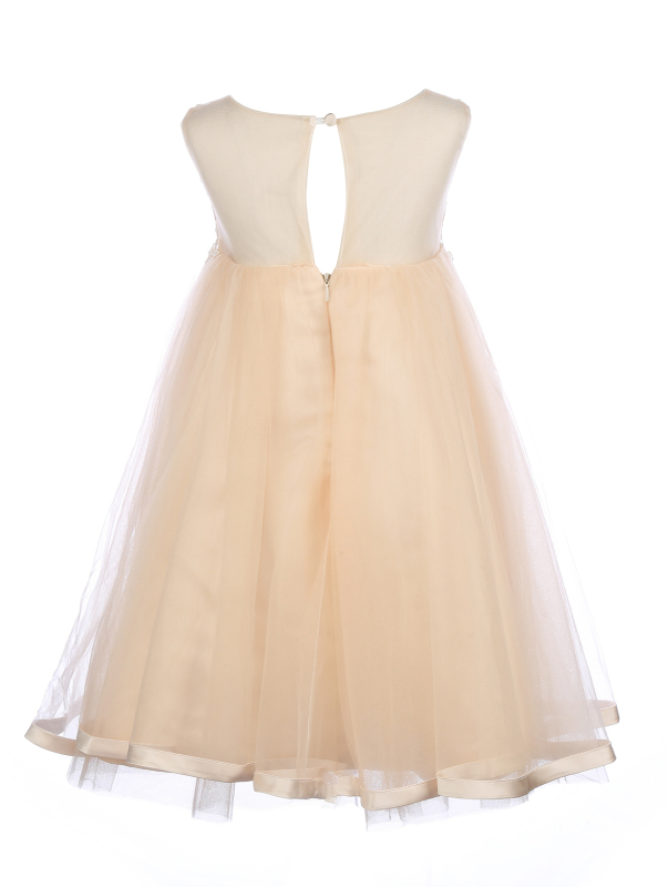 Champagne Tulle Flower Girl Dress