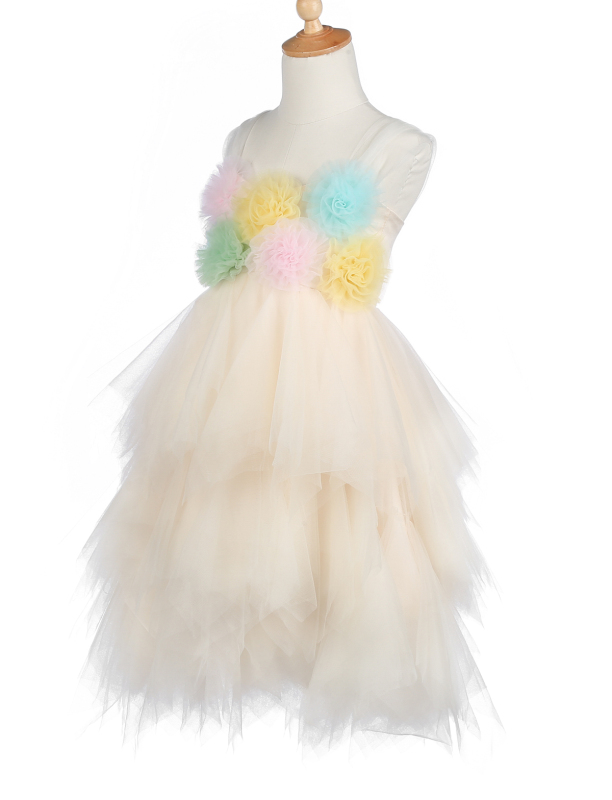 ChampagneTulle Flower Girl Dress