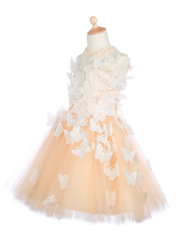 Champagne Tulle Flower Girl Dress