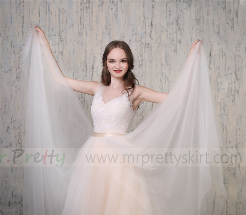 Ivory/Champagne 2 Colors Wedding Skirt