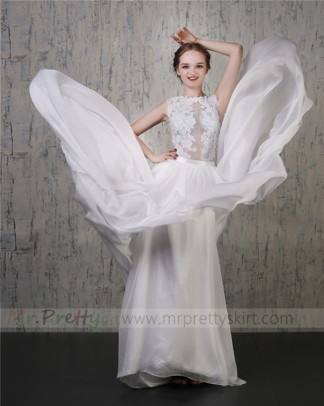 Grey Blue Bridal Skirt Wedding Skirt 2 Pieces Bridal Gown
