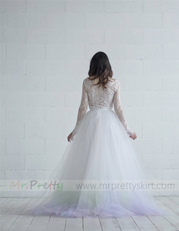 Dyed Tulle Full Length Wedding Skirt Party Skirt