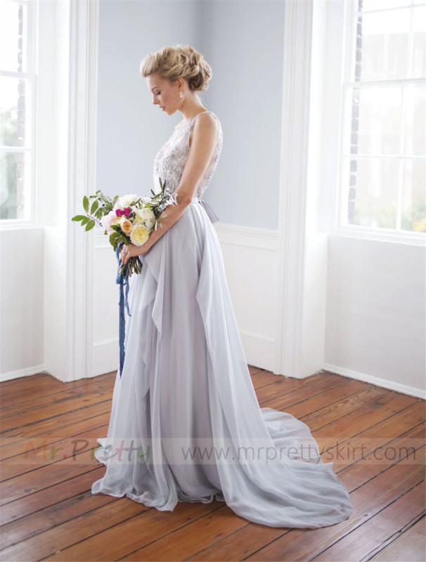 Lavender Chiffon Skirt Bridal Skirt Wedding Skirt