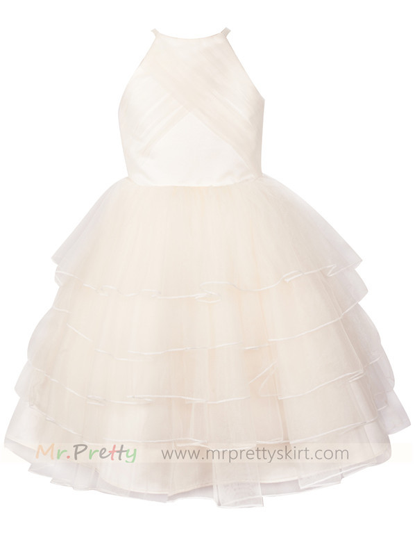 Light Champagne Flower Girl Dress Holiday Dress