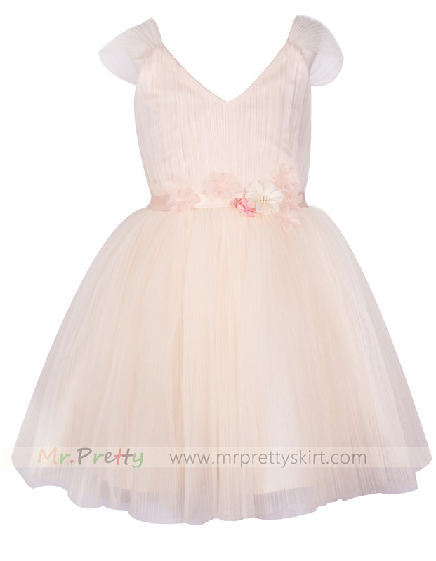 Light Champagne Flower Girl Dress Holiday Dress