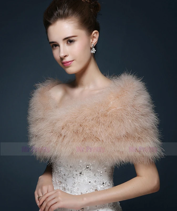 Ivory Fur Wedding Top  Hairy Shawl