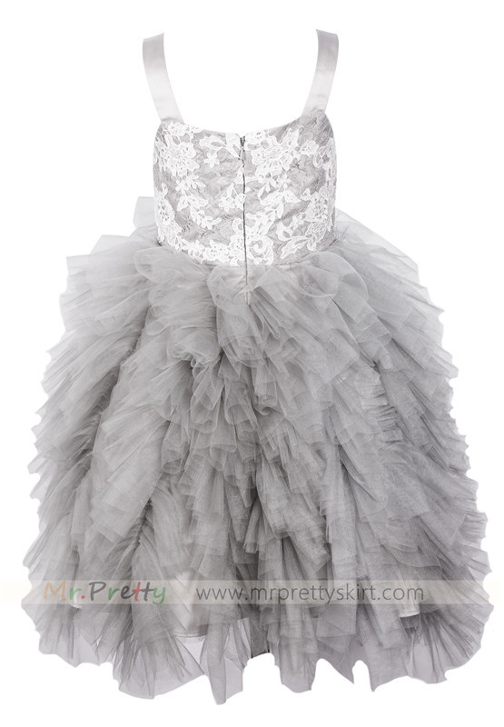 Light Grey Flower Girl Dress Holiday Dress