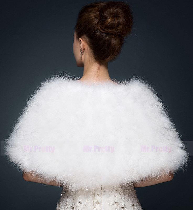 Ivory Fur Wedding Top  Hairy Shawl