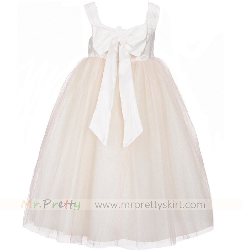 Blush Pink Tulle Flower Girl Dress