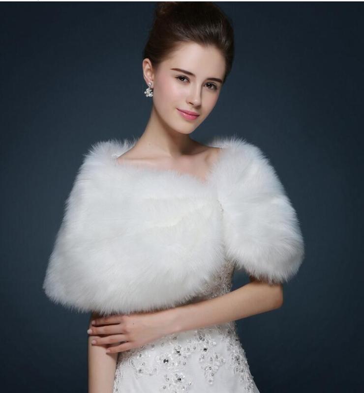 Ivory Feather Wedding Top Hairy Shawl Fur Top