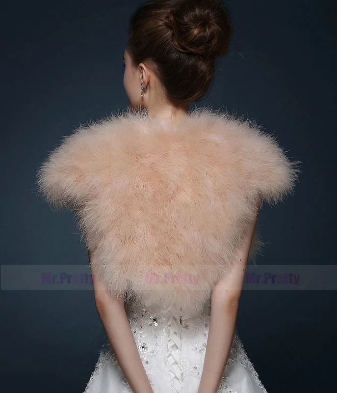 Iovry Champagne Fur Wedding Top Hairy Shawl