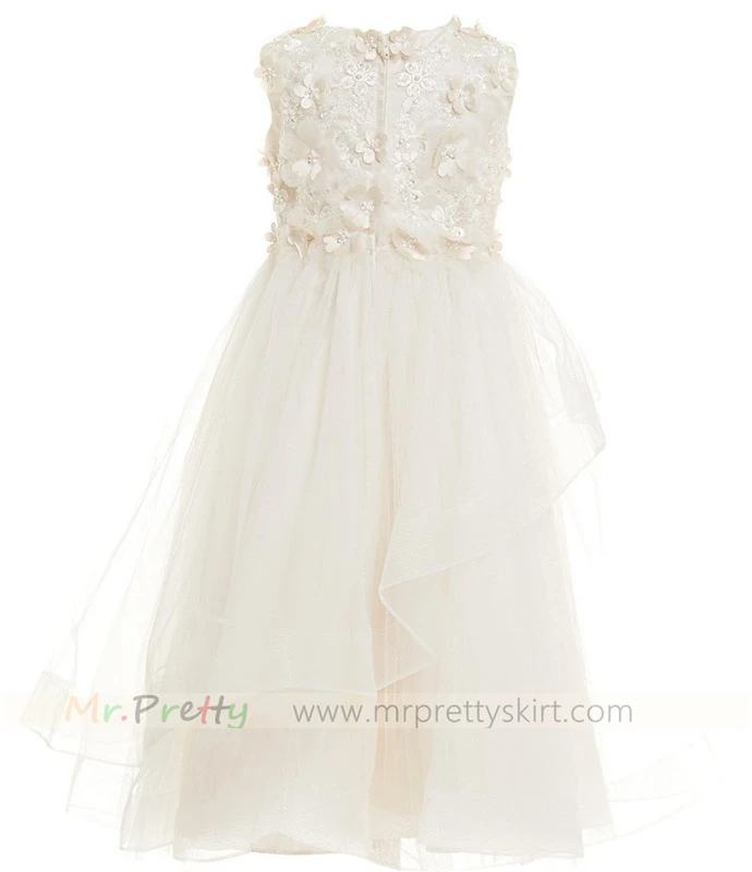 Lace Champagne Flower Girl Dress