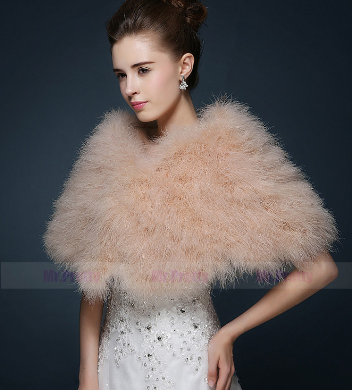 Ivory Fur Wedding Top  Hairy Shawl