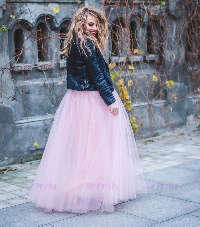 Pink Tulle Bridal Wedding Skirt Party Skirt