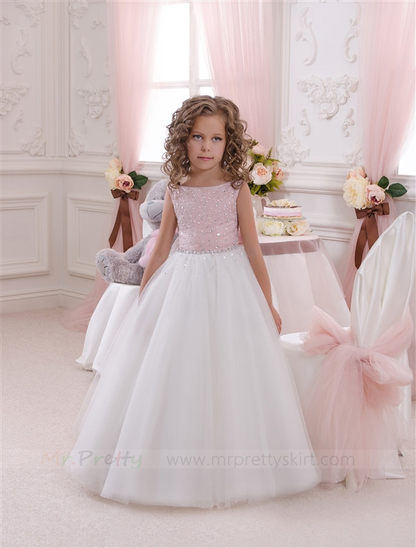 Ivory Tulle Flower Girl Dress Pageant Dress