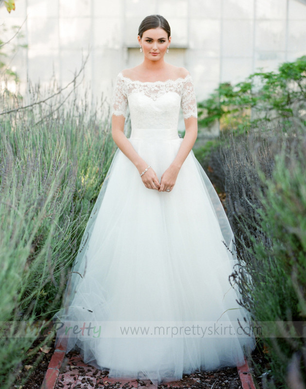 Ivory Short Train Wedding Skirt Bridal Skirt