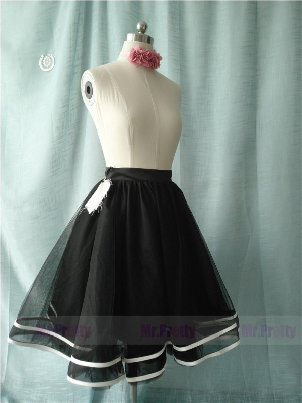 Light Pink/Black Tutu Skirt Party Skirt Short Skirt