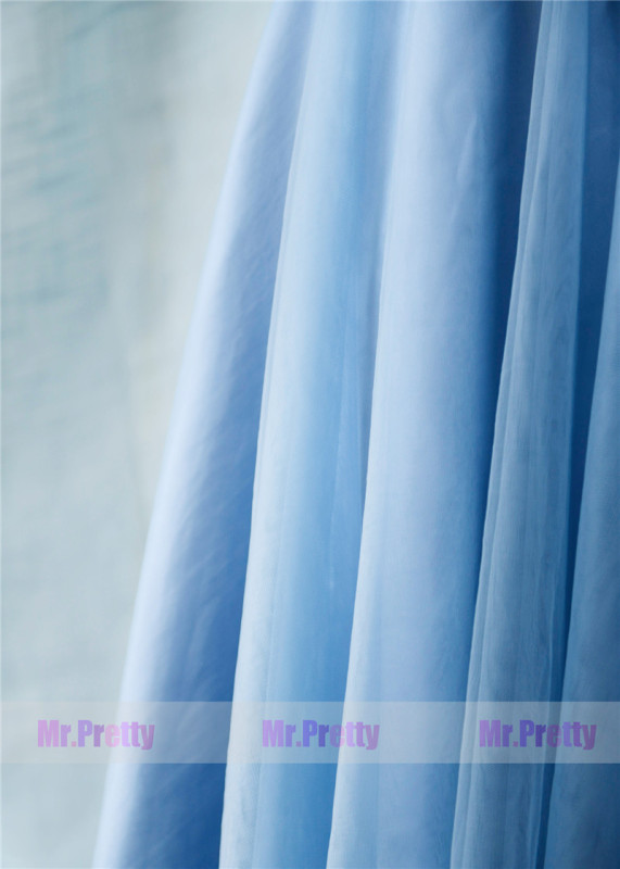 Dusty Blue Long Tulle Skirt Party Bridesmaid Skirts