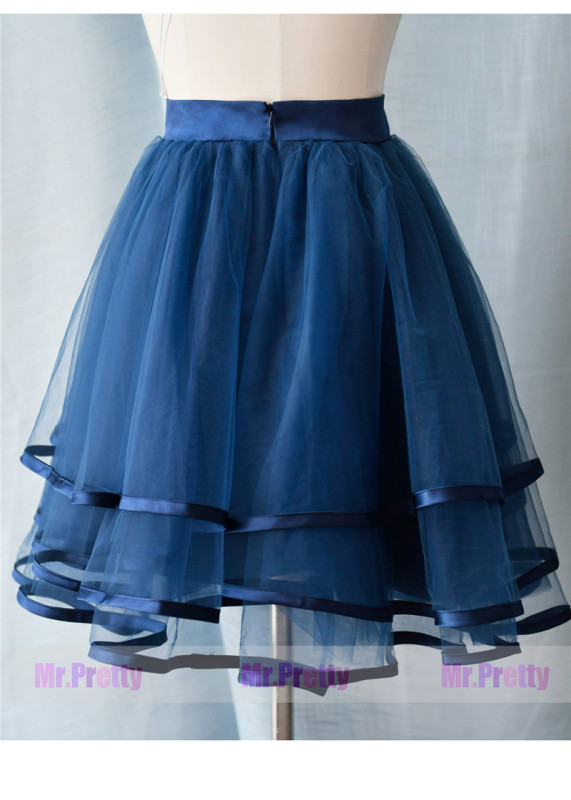 Navy Blue Short Tulle Skirt Party Bridesmaid Skirts/Kid Skirt
