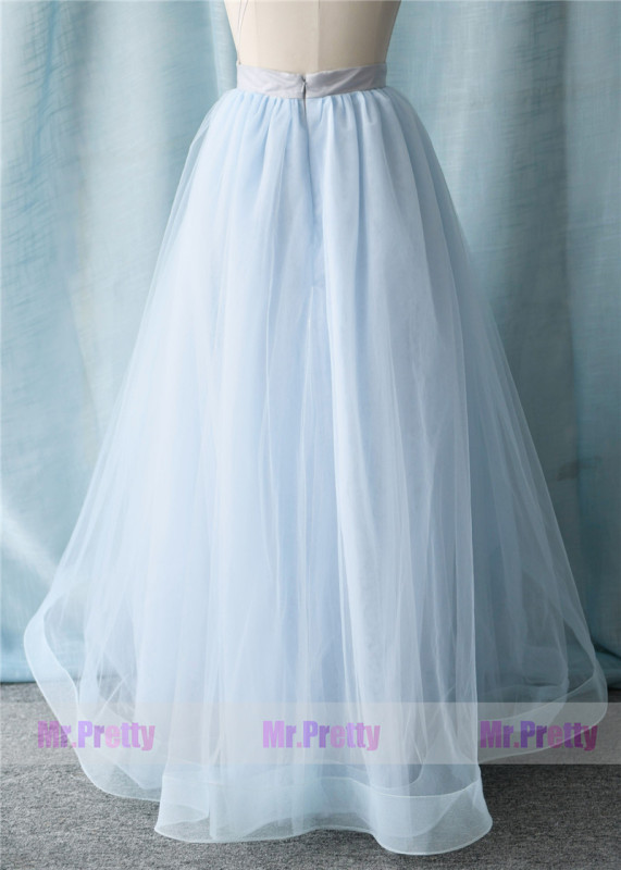 Light blue High Low Tulle Skirt Party Bridesmaid Skirts