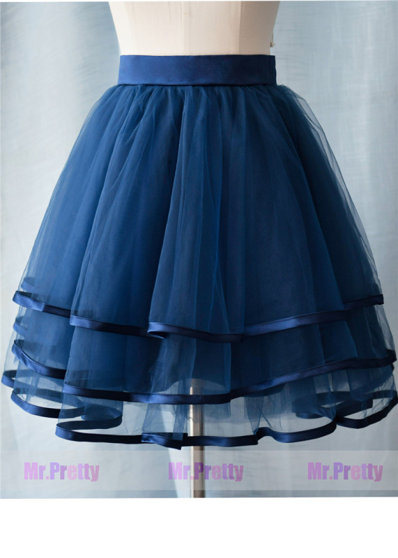 Navy Blue Short Tulle Skirt Party Bridesmaid Skirts/Kid Skirt