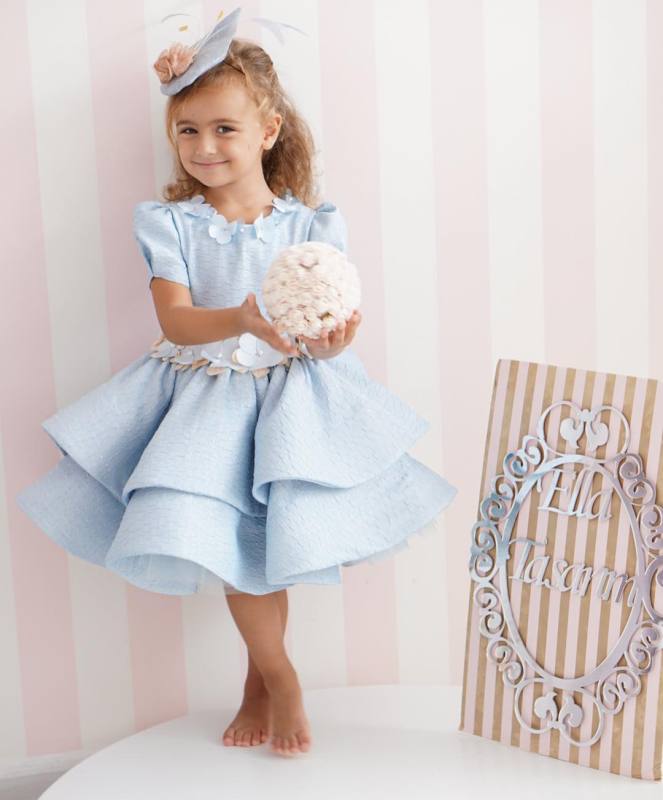 Light Blue  Girls Party Dress Holiday Dress Christmas Dress