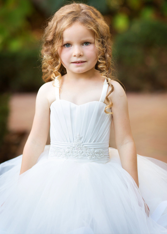 Ivory Lace Tulle Girls Party Dress Holiday Dress