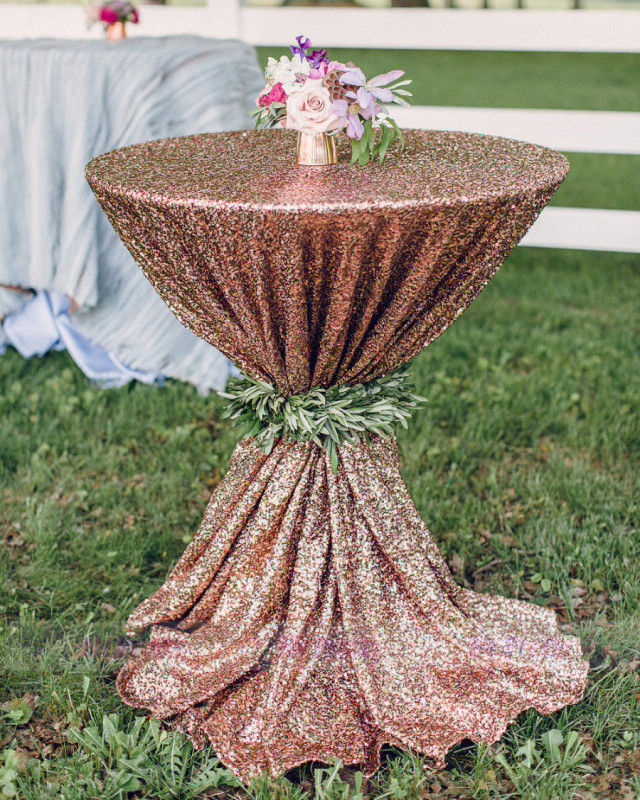 Champagne Sequin Wedding Table Cover Tablecloth