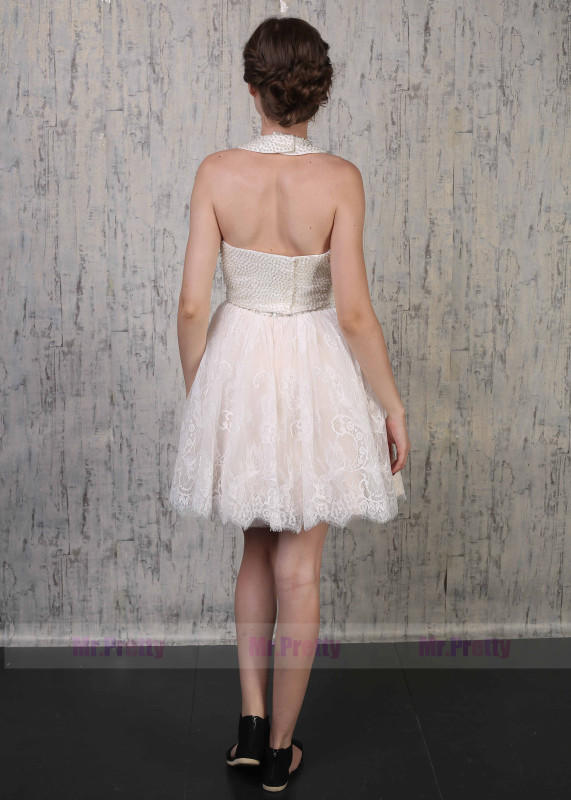 Ivory Lace Prom Dress 2 Pieces Special Occasion Dress
