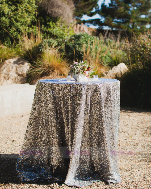 Silver Sequin Wedding Table Cover Tablecloth