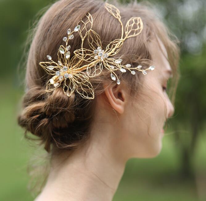 Champagne Gold Beads Bridal Hairband Bridal Headband