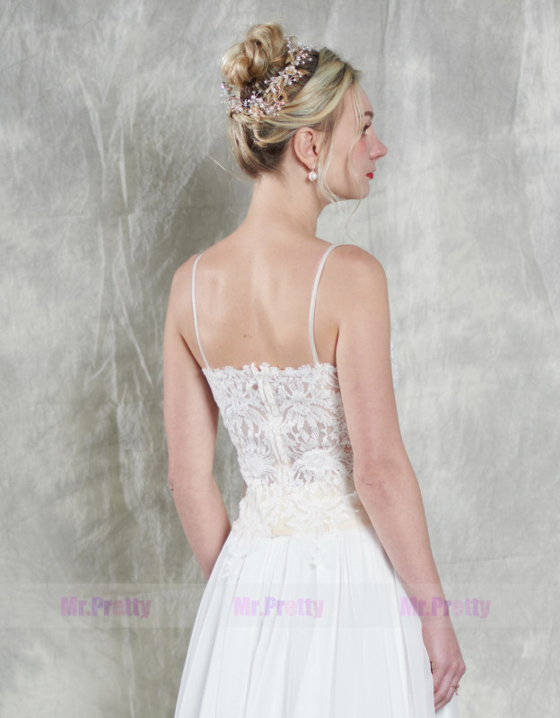 2 Pieces Chiffon Wedding Gown Bridal Gown