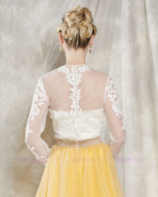 Ivory Lace Long Sleeve Wedding Top