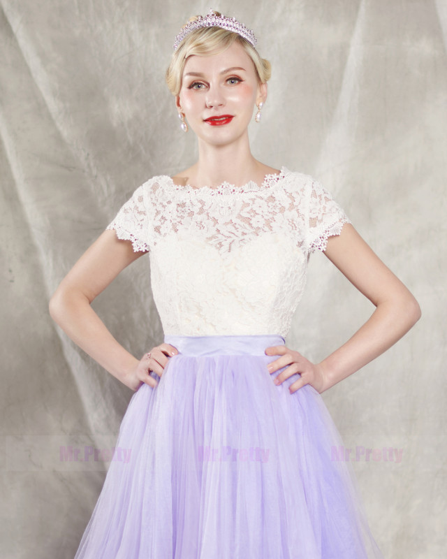 Ivory Lace Cap Sleeve Wedding Top