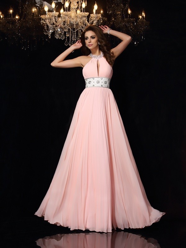 Peach Beaded Prom Dress Bridesmaid Dress Sexy Prom Dress