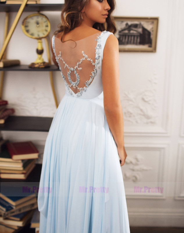 Light Blue Sexy Prom Dress Bridesmaid Dress Sexy Prom Dress