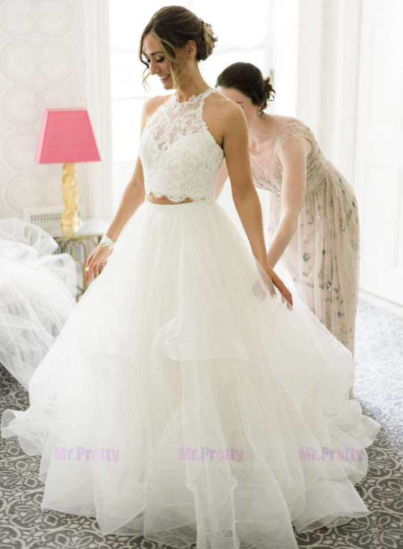 Ivory 2 Pieces Wedding Gown Bridal Gown